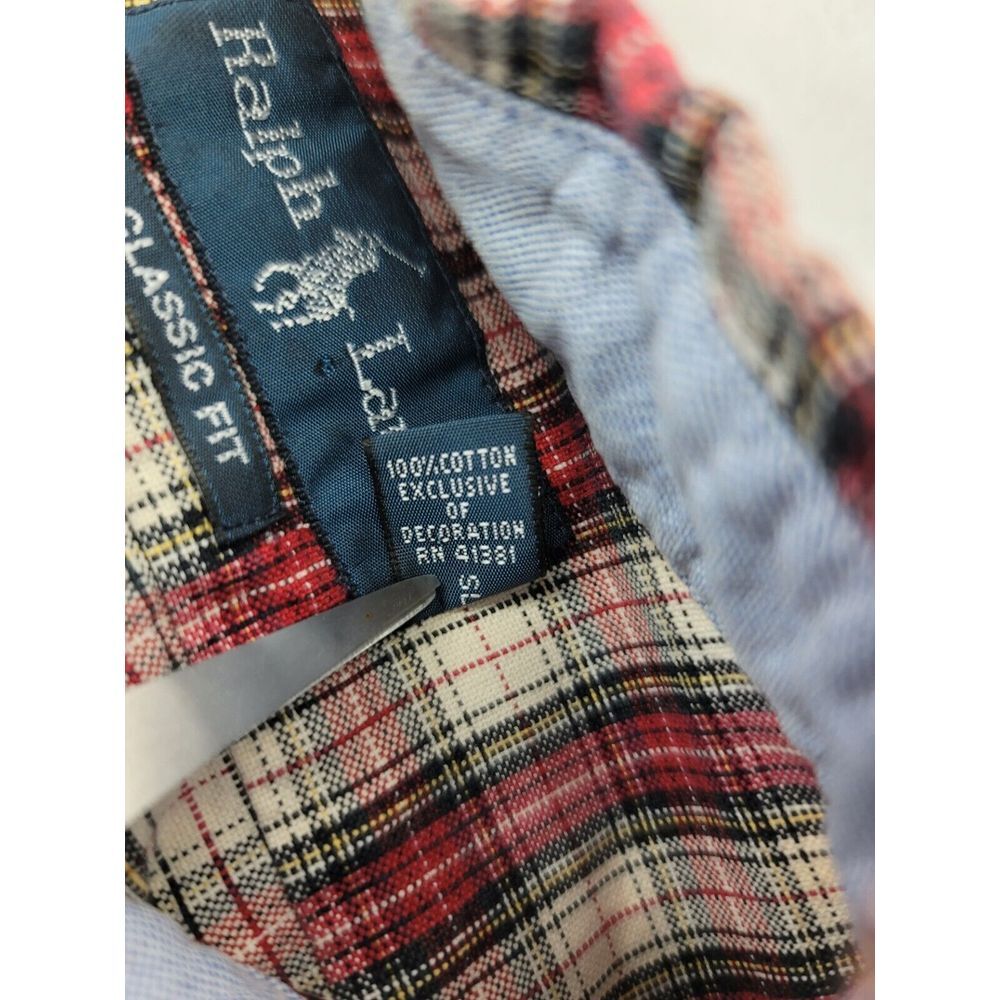 Ralph Lauren‎ Classic Fit Men's L Red/Black Plaid Long Sleeve Button DownShirt - Picture 5 of 7